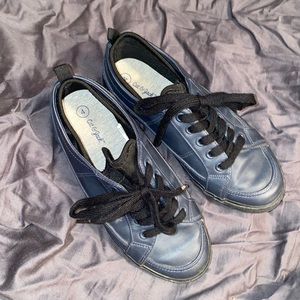 Boys kids cat & Jack blue leather shoes loafers cute size 4